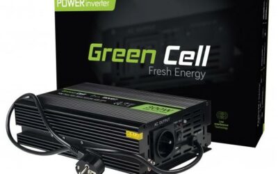 PRZETWORNICA NAPIĘCIA INWERTER Green Cell 12V / 230V 300W/600W CZYSTA SINUSOIDA INV07