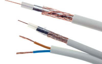 Przewód kabel koncentryczny z zasilaniem do CCTV BIAŁY K60+2×0,5mm2 ELEKTROKABEL 1m