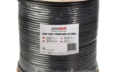 PRZEWÓD KONCENTRYCZNY NS100 TRI ŻELOWANY CZARNY – szpula 300m