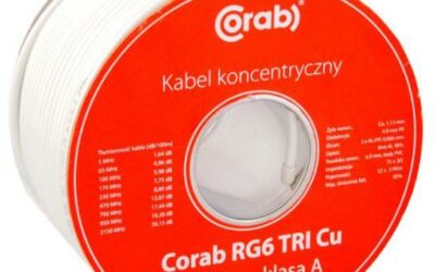 PRZEWÓD KONCENTRYCZNY RG6 TRI Cu CORAB ( szpula 100m ) klasa A