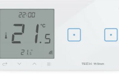 Przewodowy włącznik światła podw. z regulatorem pokojowym biały WSR-02MP Tech Sterowniki