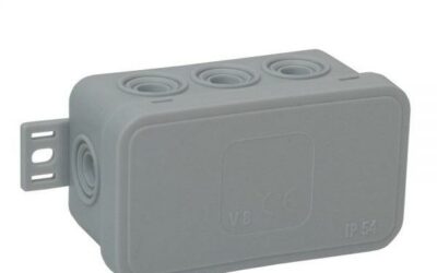 Puszka natynkowa pusta 8 wlotów VIPLAST V8 klik SZARA IP54 80x45x41mm 038-03