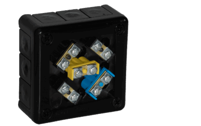 Puszka natynkowa z zaciskami 12 wlotów VIPLAST VP-41 CZARNA IP55 98x98x42mm 041-55