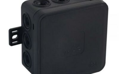 Puszka natynkowa pusta 12 wlotów VIPLAST V5 klik CZARNA IP54 75x75x41mm 035-05