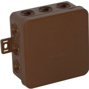 Puszka natynkowa pusta 12 wlotów VIPLAST V6 klik BRĄZOWA IP54 85x85x41mm 036-02