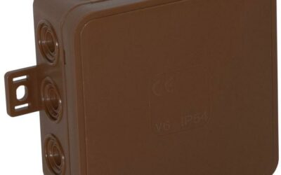 Puszka natynkowa pusta 12 wlotów VIPLAST V6 klik BRĄZOWA IP54 85x85x41mm 036-02