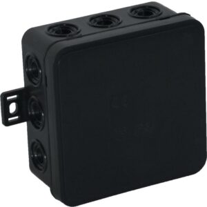 Puszka natynkowa pusta 12 wlotów VIPLAST V6 klik CZARNA IP54 85x85x41mm 036-05