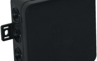 Puszka natynkowa pusta 12 wlotów VIPLAST V6 klik CZARNA IP54 85x85x41mm 036-05