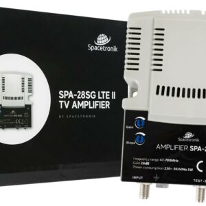 Regulowany wzmacniacz sygnału TV naziemnej i kablowej Spacetronik SPA-28SG LTE II