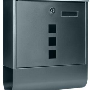 Skrzynka na listy HAITI z gazetnikiem, wizytownikiem i okeinkami, antracyt