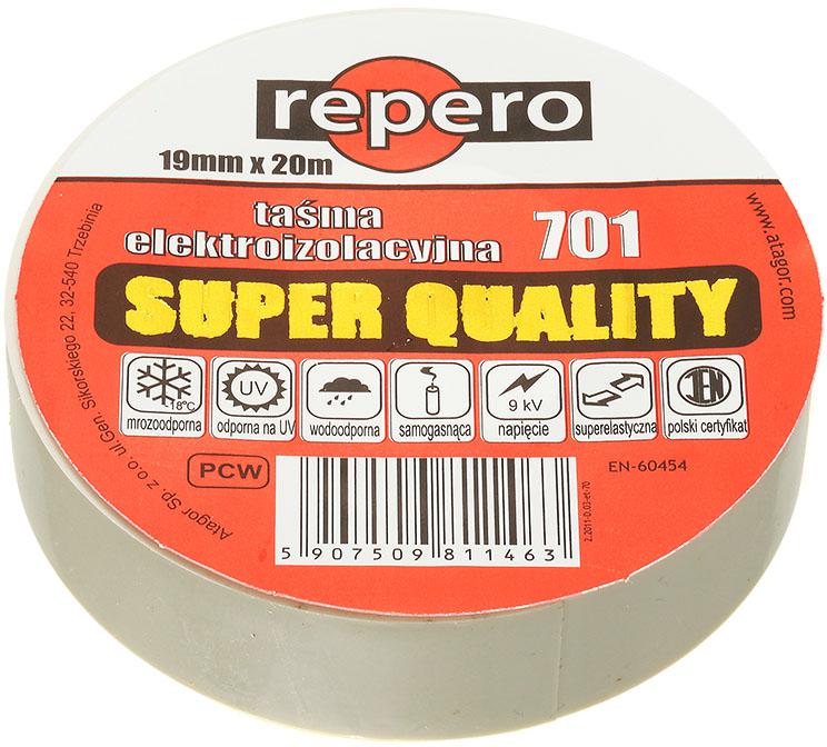 TAŚMA IZOLACYJNA REPERO 701 BIAŁA 19MMX20M