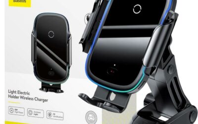 UCHWYT SAMOCHODOWY ŁADOWARKA INDUKCYJNA Baseus WXHW03-01 Qi 15W NA KRATKĘ CZARNY