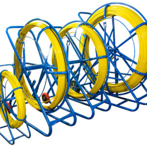 WŁÓKNO SZKLANE DO PRZECIĄGANIA KABLI 11mm / 250m (PILOT / STALKA) PE + STOJAK