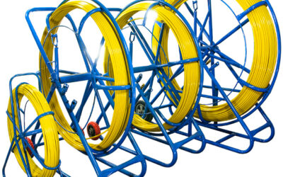 WŁÓKNO SZKLANE DO PRZECIĄGANIA KABLI 11mm / 250m (PILOT / STALKA) PE + STOJAK