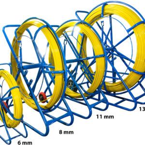 WŁÓKNO SZKLANE DO PRZECIĄGANIA KABLI 4,5mm / 100m (PILOT / STALKA) PE + STOJAK