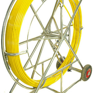 WŁÓKNO SZKLANE DO PRZECIĄGANIA KABLI 8mm / 150m (PILOT / STALKA) PE + STOJAK