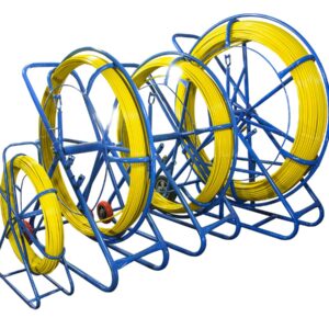 WŁÓKNO SZKLANE DO PRZECIĄGANIA KABLI 9mm / 100m (PILOT / STALKA) PE + STOJAK