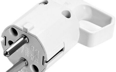 Wtyczka 325-01 z uchem, z uziemieniem „uni-schuko” 16A 250V IP20 BIAŁA VIPLAST 325-01