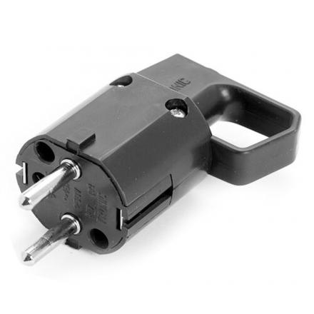Wtyczka 325-05 z uchem, z uziemieniem "uni-schuko" 16A 250V IP20 CZARNA VIPLAST 325-05