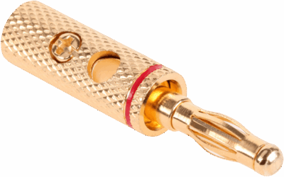 Wtyk głośnikowy banan złoty Cabletech