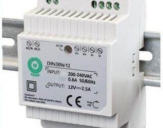 ZASILACZ DIN ”EURA” DIN30W12 12V 2,5 A DC