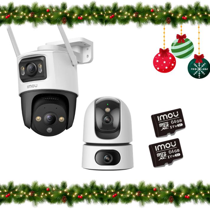 Zestaw 2 kamer IP IMOU Ranger Dual 10MP i Cruiser Dual 10MP z kartami pamięci 32GB