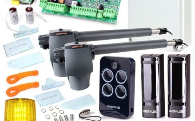 Zestaw Genius G-Bat 400 do bram 8m dwuskrzydłowych (lampa + stopka + odboje + moduł Wi-Fi)