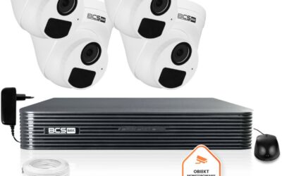 Zestaw monitoringu IP BCS Basic 4x Kamera BCS-B-EIP12FR3(2.0) Rejestrator z dyskiem
