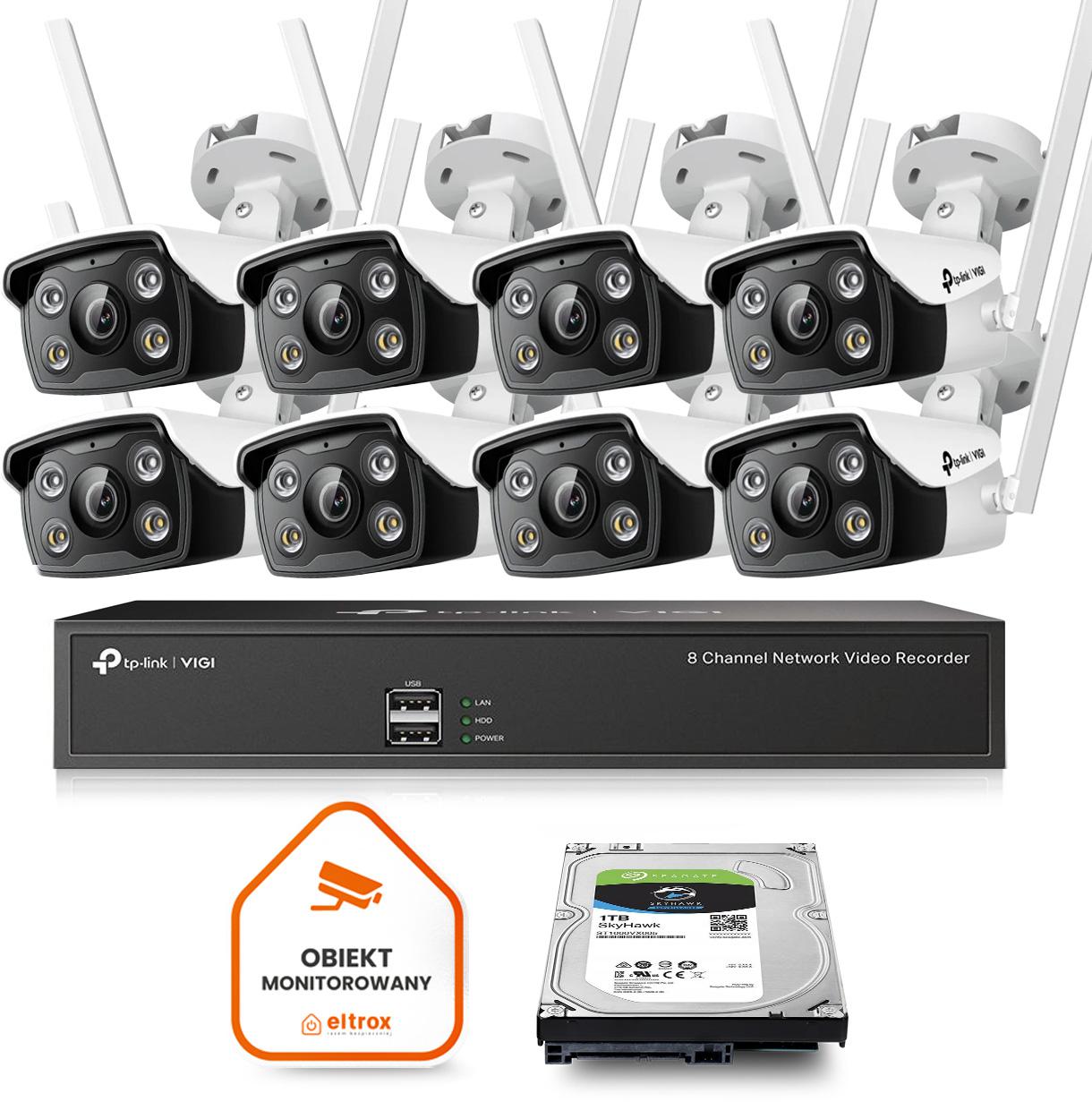 Zestaw Wi-Fi do monitoringu 8 kamery bezprzewodowe TP-LINK VIGI C340-W IR 30m